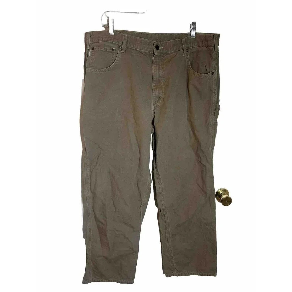 Carhartt Mens Carpenter Jeans Brown Denim Loose Fit Pockets Cotton 40x32 - Picture 8 of 12